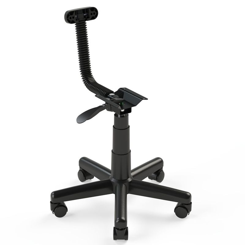 BASE SECRETARIA GIRATÓRIA COM "L" FIXO PRETA - RODÍZIO PP - MEU ESTOQUE GYN