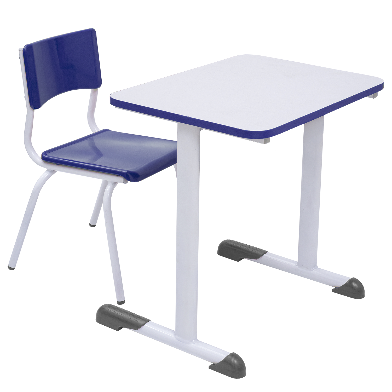 Conjunto Escolar Retangular (Mesa e Cadeira) - MATERNAL (01 a 03 ANOS) - Tampo MDF - Azul