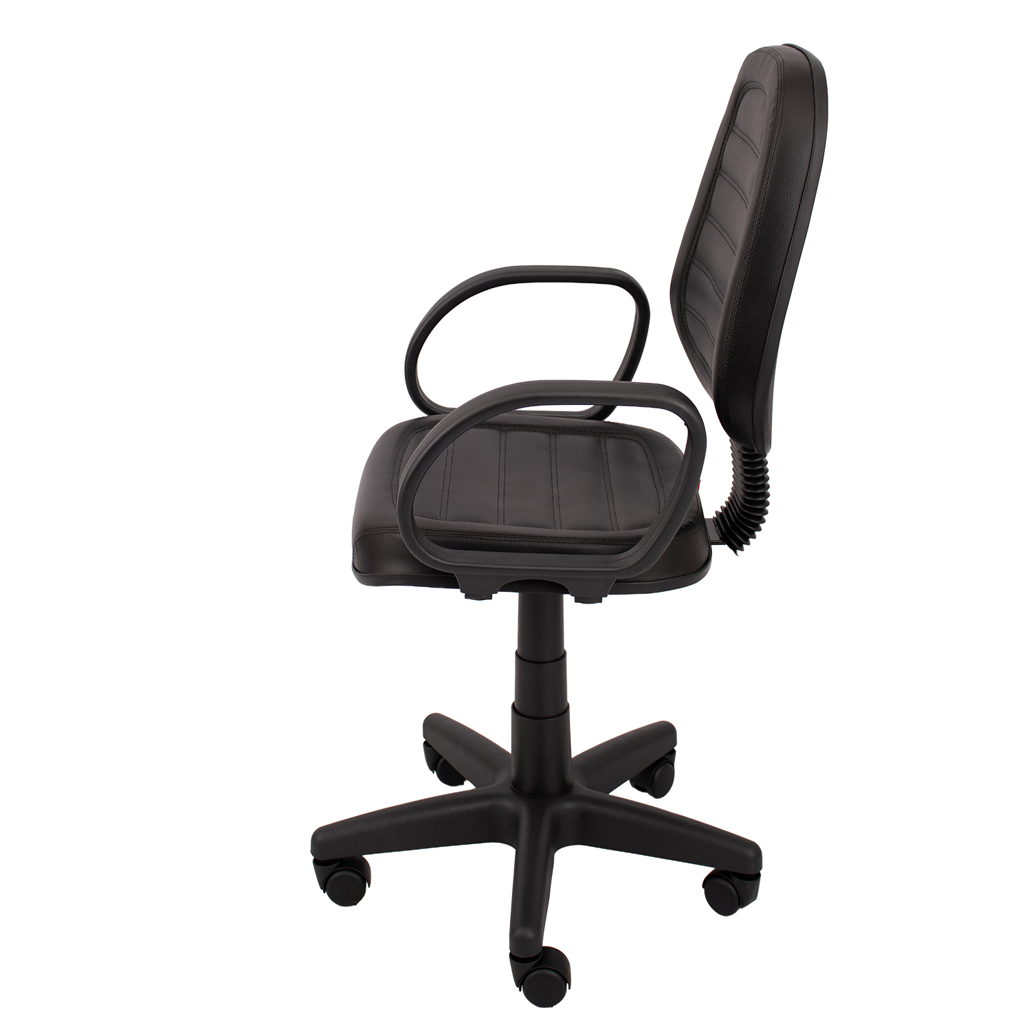 CADEIRA EXECUTIVA ALTA COSTURADA BASE GIRATÓRIA RODÍZIO PP BRAÇO FIXO CORSA - Imagem 6