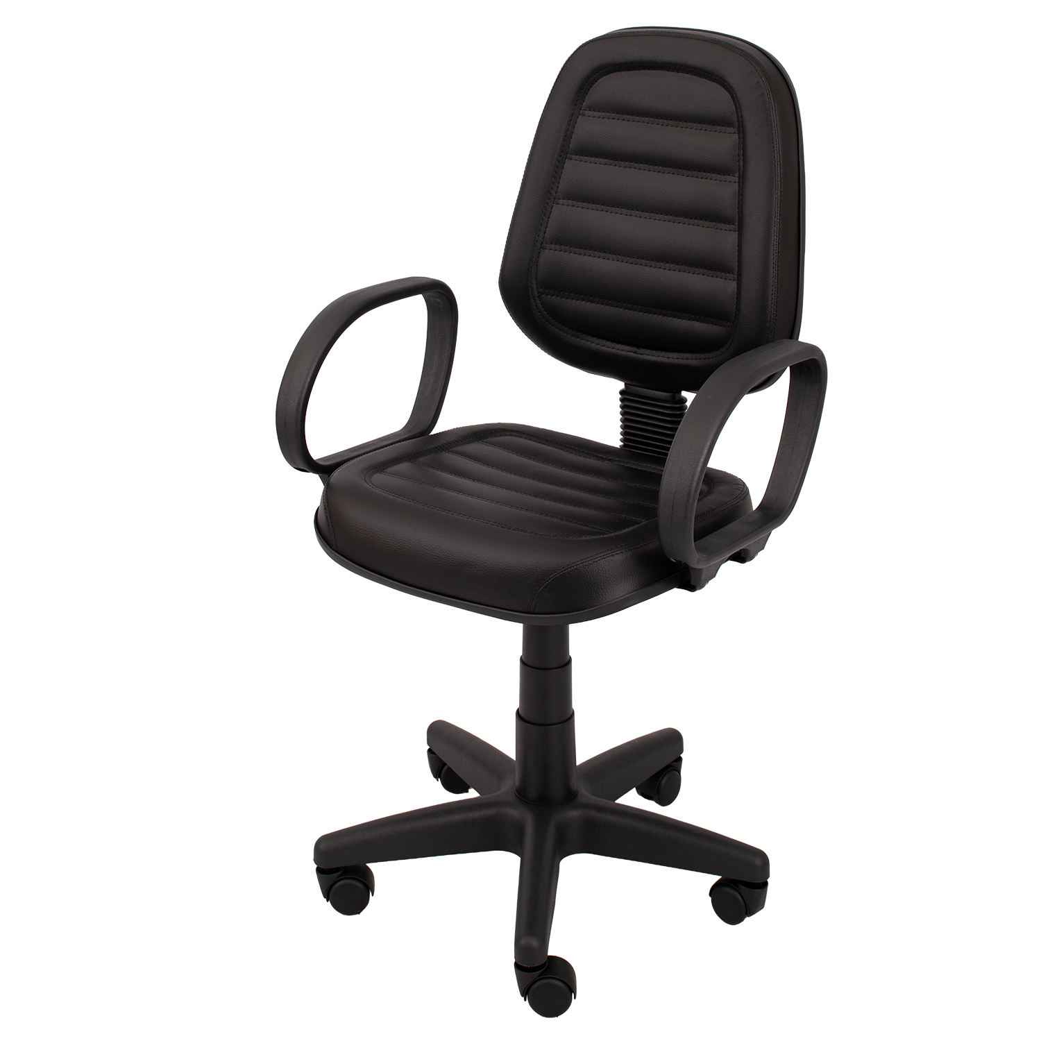 CADEIRA EXECUTIVA ALTA COSTURADA BASE GIRATÓRIA RODÍZIO PP BRAÇO FIXO CORSA - Imagem 7