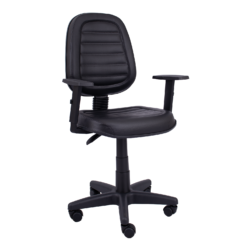 CADEIRA EXECUTIVA ALTA COSTURADA BASE GIRATÓRIA RODÍZIO PP BRAÇO DIGITADOR SIX