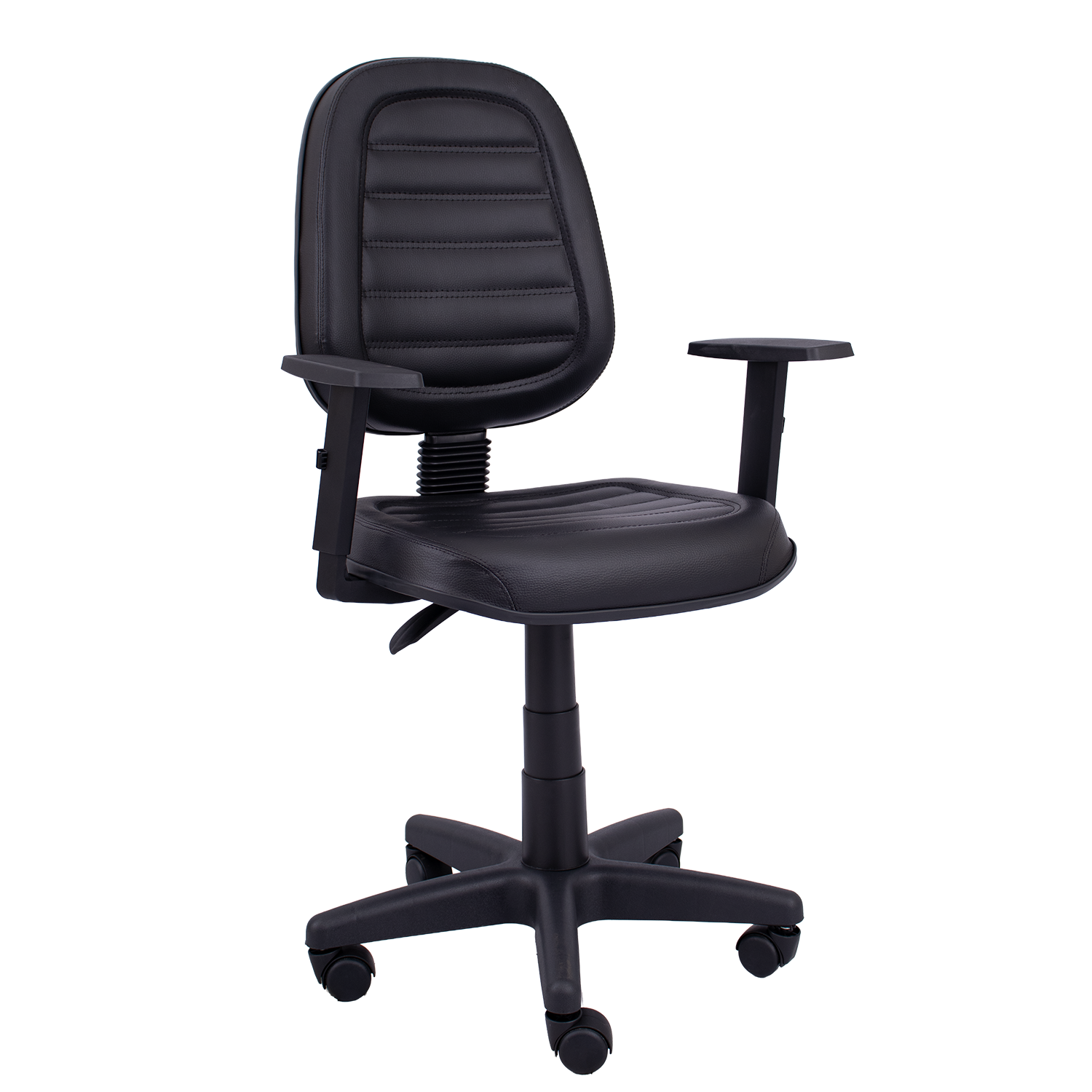 CADEIRA EXECUTIVA ALTA COSTURADA BASE GIRATÓRIA RODÍZIO PP BRAÇO DIGITADOR SIX