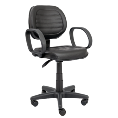 CADEIRA EXECUTIVA COSTURADA BASE GIRATÓRIA RODÍZIO PP BRAÇO FIXO CORSA