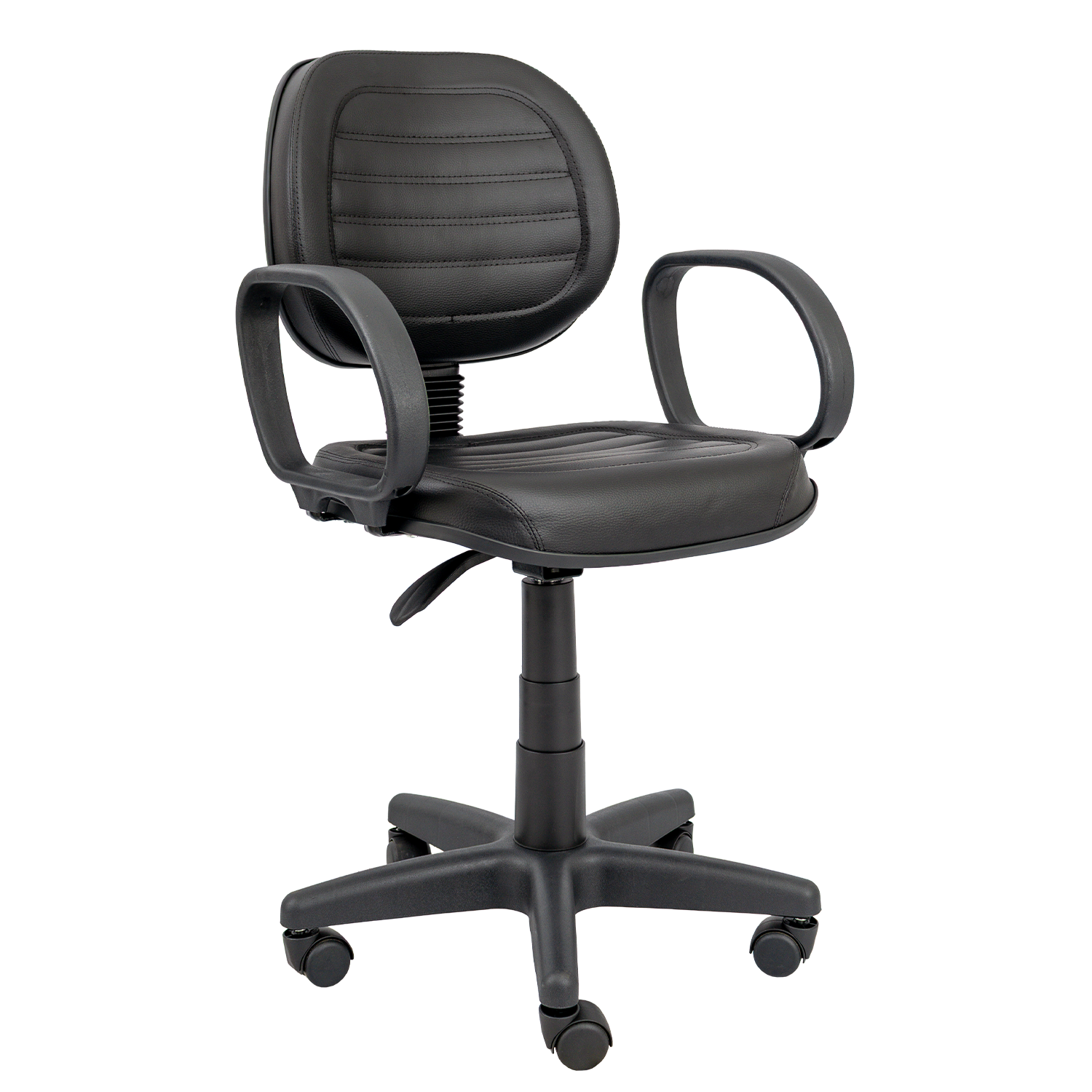 CADEIRA EXECUTIVA COSTURADA BASE GIRATÓRIA RODÍZIO PP BRAÇO FIXO CORSA