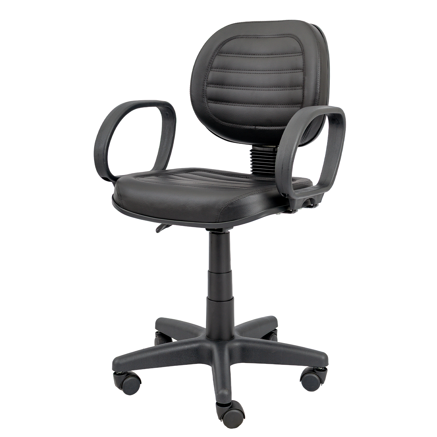 CADEIRA EXECUTIVA COSTURADA BASE GIRATÓRIA RODÍZIO PP BRAÇO FIXO CORSA - Imagem 7