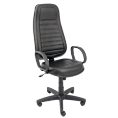 CADEIRA PRESIDENTE ALTA COSTURADA BASE C/ RELAX RODÍZIO PP BRAÇO FIXO CORSA