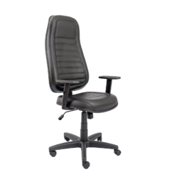 CADEIRA PRESIDENTE ALTA COSTURADA BASE C/ RELAX RODÍZIO PP BRAÇO DIGITADOR SIX