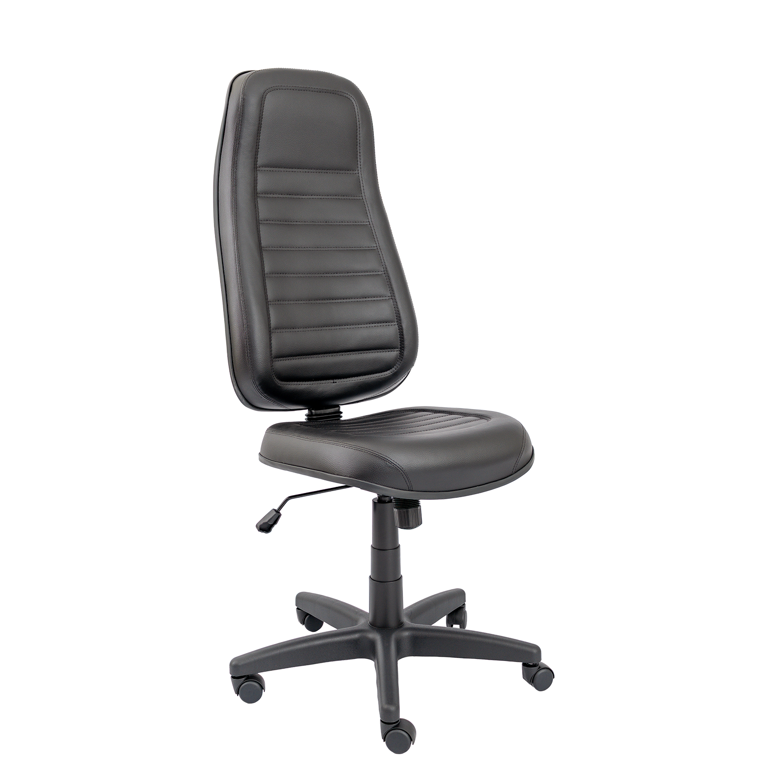 CADEIRA PRESIDENTE ALTA COSTURADA BASE C/ RELAX RODÍZIO PP SEM BRAÇO