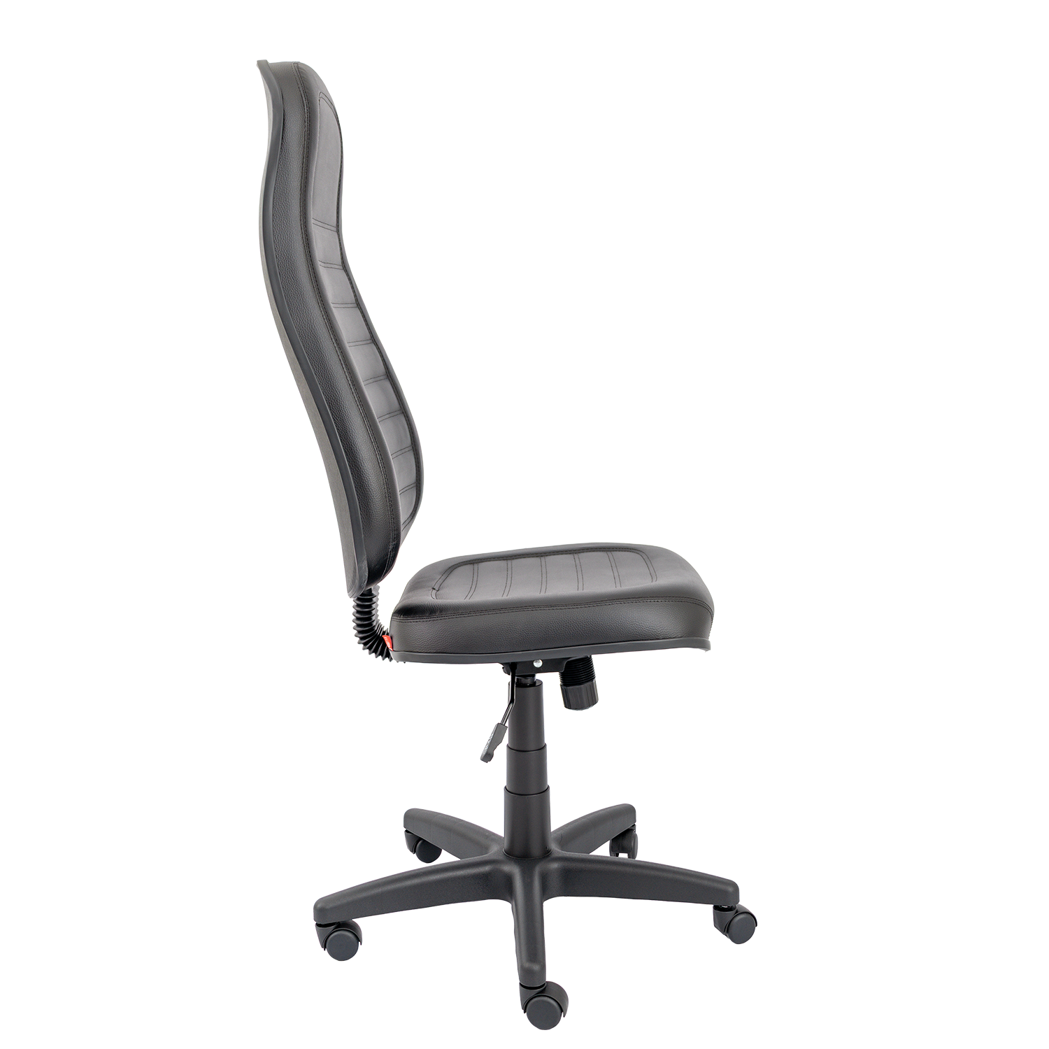 CADEIRA PRESIDENTE ALTA COSTURADA BASE C/ RELAX RODÍZIO PP SEM BRAÇO - Imagem 2