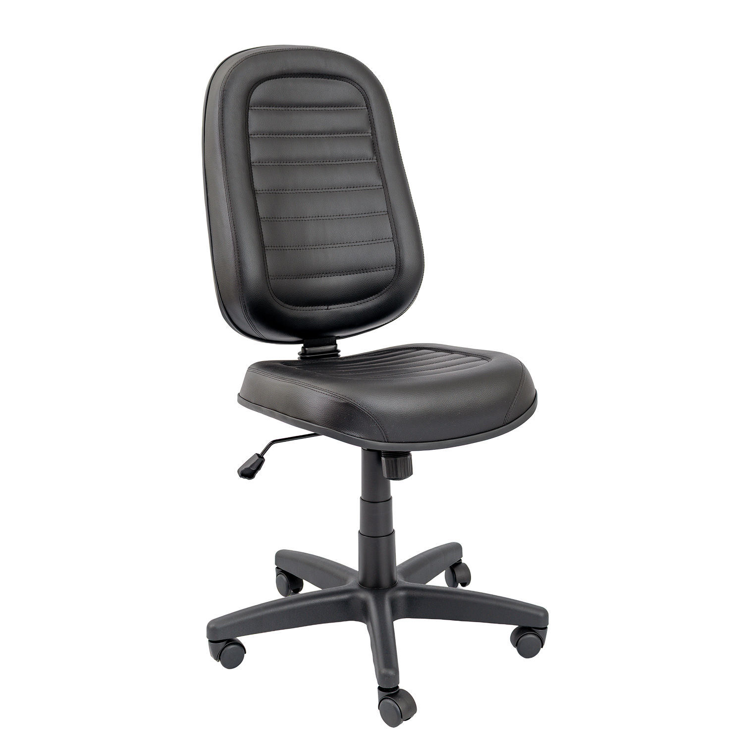 CADEIRA PRESIDENTE BAIXA COSTURADA BASE C/ RELAX RODÍZIO PP SEM BRAÇO