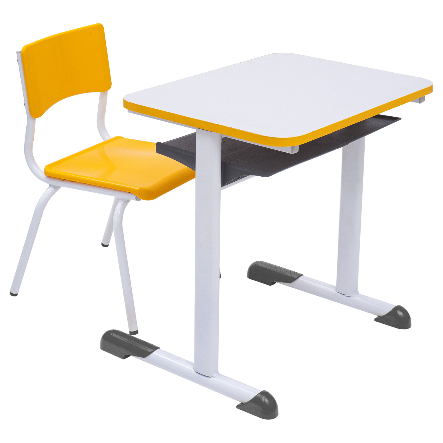 Conjunto Escolar Retangular (Mesa e Cadeira) - INFANTIL (03 a 06 ANOS) - Tampo MDF - Amarelo