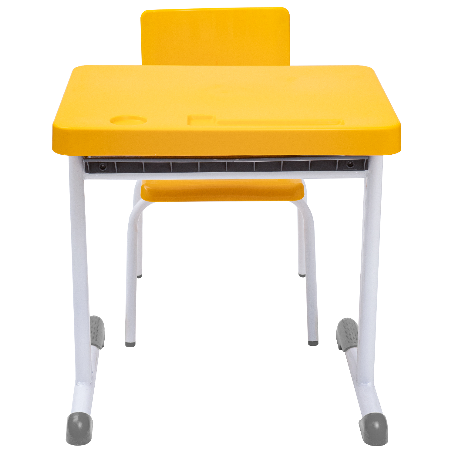 Conjunto Escolar Retangular (Mesa e Cadeira) - INFANTIL (03 a 06 ANOS) - Tampo PP - Amarelo - Imagem 3