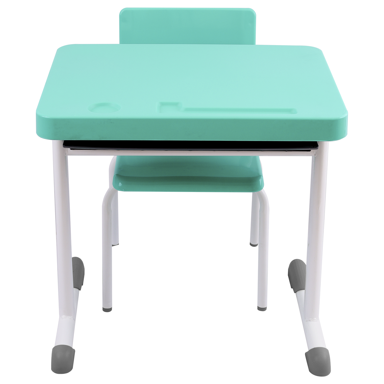 Conjunto Escolar Retangular (Mesa e Cadeira) - INFANTIL (03 a 06 ANOS) - Tampo PP - Verde Água - Imagem 3