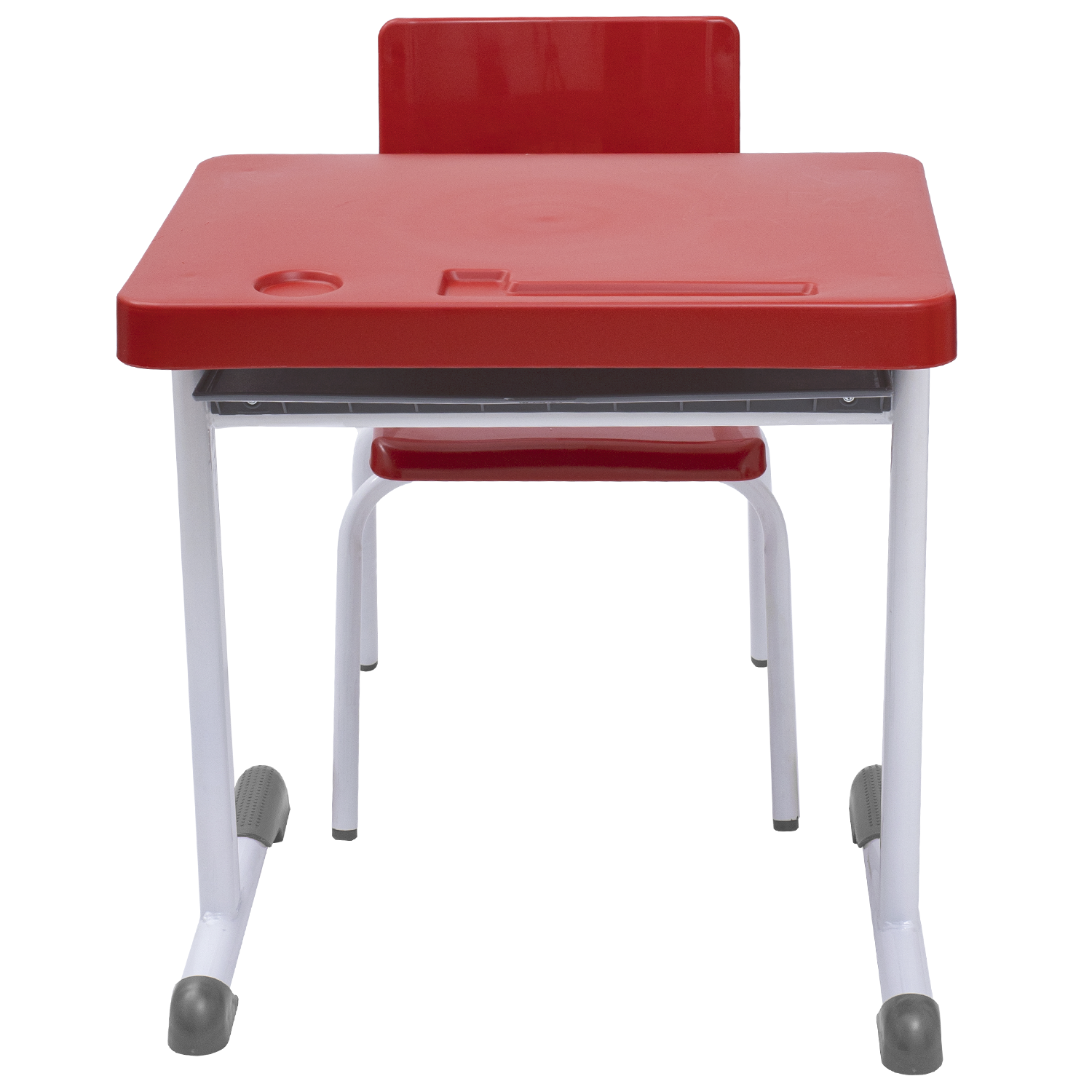 Conjunto Escolar Retangular (Mesa e Cadeira) - INFANTIL (03 a 06 ANOS) - Tampo PP - Vermelho - Imagem 3