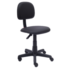 CADEIRA SECRETÁRIA LISA BASE GIRATÓRIA COM “L” FIXO RODÍZIO PP SEM BRAÇO