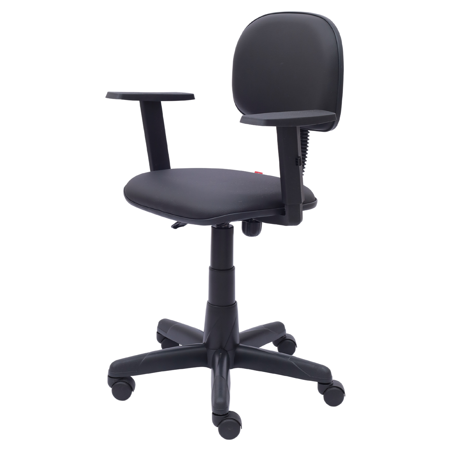 CADEIRA SECRETÁRIA LISA BASE GIRATÓRIA COM "L" FIXO RODÍZIO PP BRAÇO DIGITADOR SIX - Imagem 7