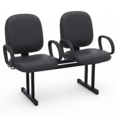 LONGARINA DIRETOR LISA - 02 LUGARES - BRAÇO FIXO CORSA - COURVIN PRETO