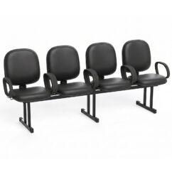 LONGARINA DIRETOR LISA - 04 LUGARES - BRAÇO FIXO CORSA - COURVIN PRETO