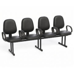 LONGARINA EXECUTIVA ALTA LISA - 04 LUGARES - BRAÇO FIXO CORSA - COURVIN PRETO