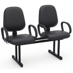 LONGARINA EXECUTIVA ALTA LISA - 02 LUGARES - BRAÇO FIXO CORSA - COURVIN PRETO