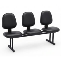 LONGARINA EXECUTIVA ALTA LISA - 03 LUGARES - COURVIN PRETO