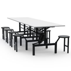 MESA REFEITÓRIO C/ ASSENTO ESCAMOTEÁVEL - TAMPO MDF - 10 LUGARES PP