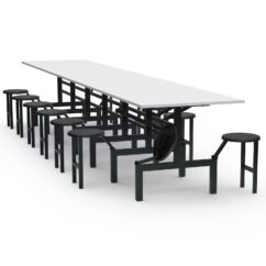MESA REFEITÓRIO C/ ASSENTO ESCAMOTEÁVEL - TAMPO MDF - 14 LUGARES PP