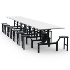 MESA REFEITÓRIO C/ ASSENTO ESCAMOTEÁVEL - TAMPO MDF - 16 LUGARES PP