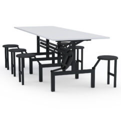 MESA REFEITÓRIO C/ ASSENTO ESCAMOTEÁVEL - TAMPO MDF - 08 LUGARES PP