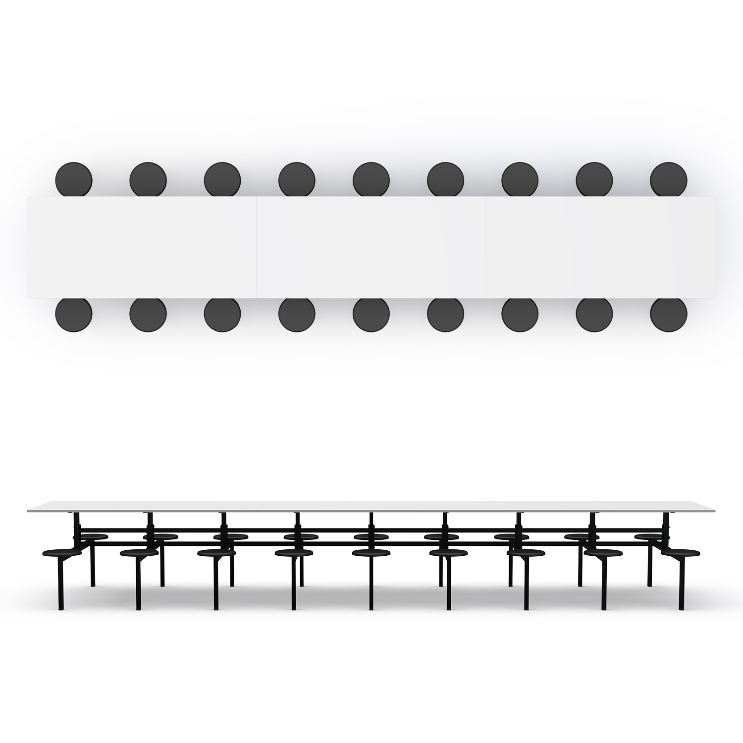 MESA REFEITÓRIO FIXO - TAMPO MDF - 18 LUGARES PP - Imagem 2