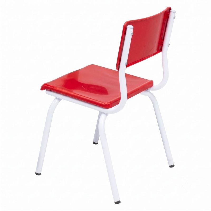 Conjunto Coletivo Escolar Quadrado c/ 4 Cadeiras – JUVENIL (06 a 10 Anos) – Vermelho - Imagem 3